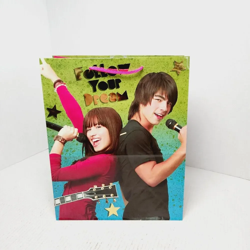 SINGLE Hallmark Disney Camp Rock Gift Bag Demi Lovato Jonas Brothers 2008 13x10